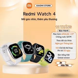 Đồng hồ thông minh Redmi watch 4 Gps độc lập, Nghe/Gọi - Chính hãng bảo hành 12 tháng