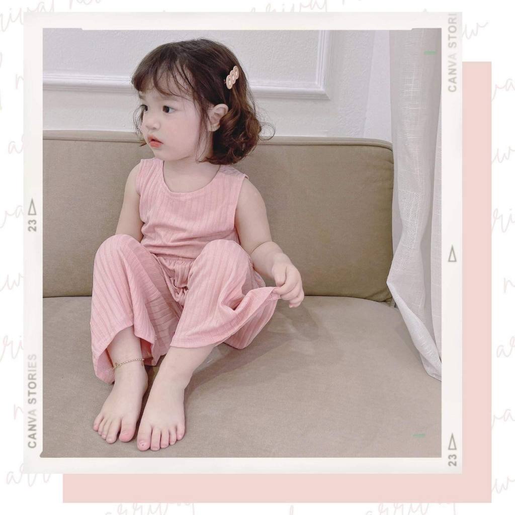 bộ ba lỗ quần ống xuông cho bé gái