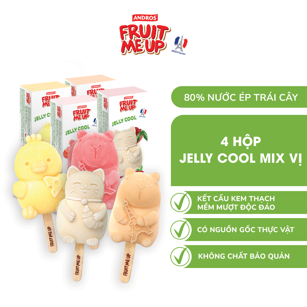 Ảnh Kem Thạch Jelly Cool (Combo 4 Hộp & 5 Hộp) - Andros Fruit Me Up - 80% Nước ép trái cây 4
