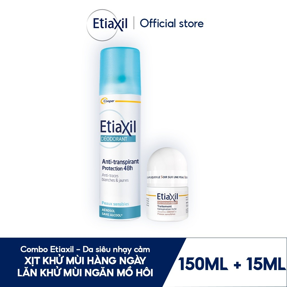Ảnh Combo Xịt Khử Mùi Hàng Ngày Etiaxil 150ml và Lăn Khử Mùi Ngăn Mồ Hôi Etiaxil 15ml (nhãn nâu) 1