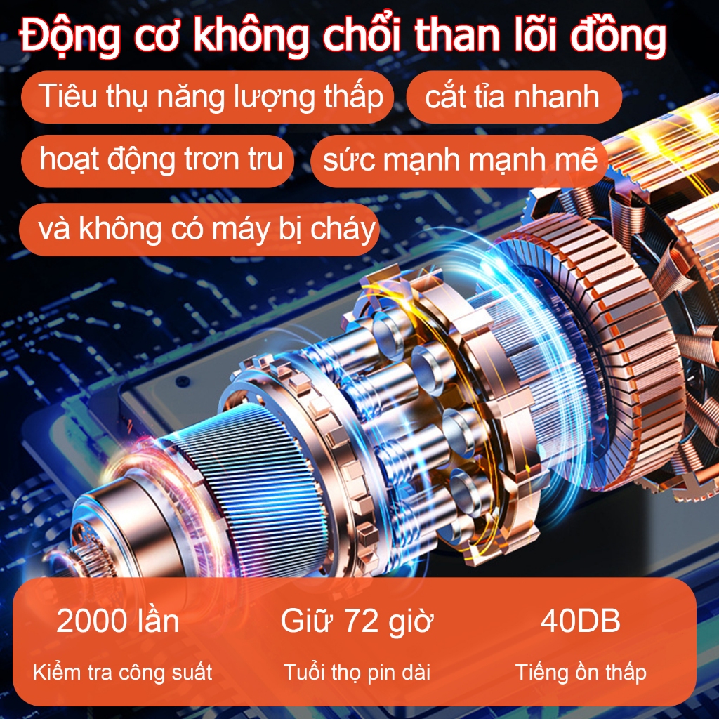 Máy cưa xích 16 inch,Cưa xích pin cầm tay Có Tra Nhớt - Động cơ không chổi than - Bảo hành 12 tháng