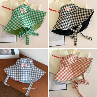Mũ Bucket Rộng Vành 2 Mặt - Họa Tiết Caro- Trơn Màu Pastel, Mũ Tai Bèo Chống Nắng Dây Nơ Đi Chơi, Đi Biển - Kho Sỉ Alulu