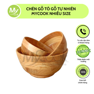 Chén Gỗ, Tô Gỗ tự nhiên MYCOOK Tô gỗ ăn yogurt, trái cây sữa chua, tô ăn cơm nhiều kích cỡ