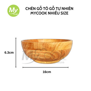 Chén Gỗ, Tô Gỗ tự nhiên MYCOOK Tô gỗ ăn yogurt, trái cây sữa chua, tô ăn cơm nhiều kích cỡ