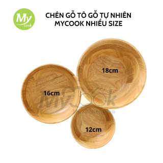 Chén Gỗ, Tô Gỗ tự nhiên MYCOOK Tô gỗ ăn yogurt, trái cây sữa chua, tô ăn cơm nhiều kích cỡ