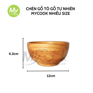 Chén Gỗ, Tô Gỗ tự nhiên MYCOOK Tô gỗ ăn yogurt, trái cây sữa chua, tô ăn cơm nhiều kích cỡ