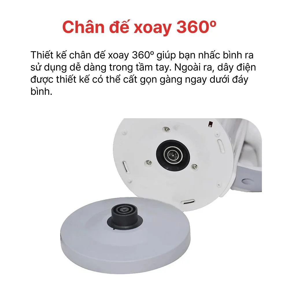 Ấm siêu tốc Happycook HEK-120PW - 2 lớp chống nóng - Bảo hành chính hãng 12 tháng