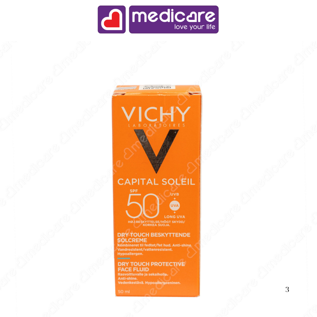 Kem chống nắng VICHY LABORATOIRES Capital Soleil Dry Touch Face Fluid SPF50 UVB+UVA 50ml