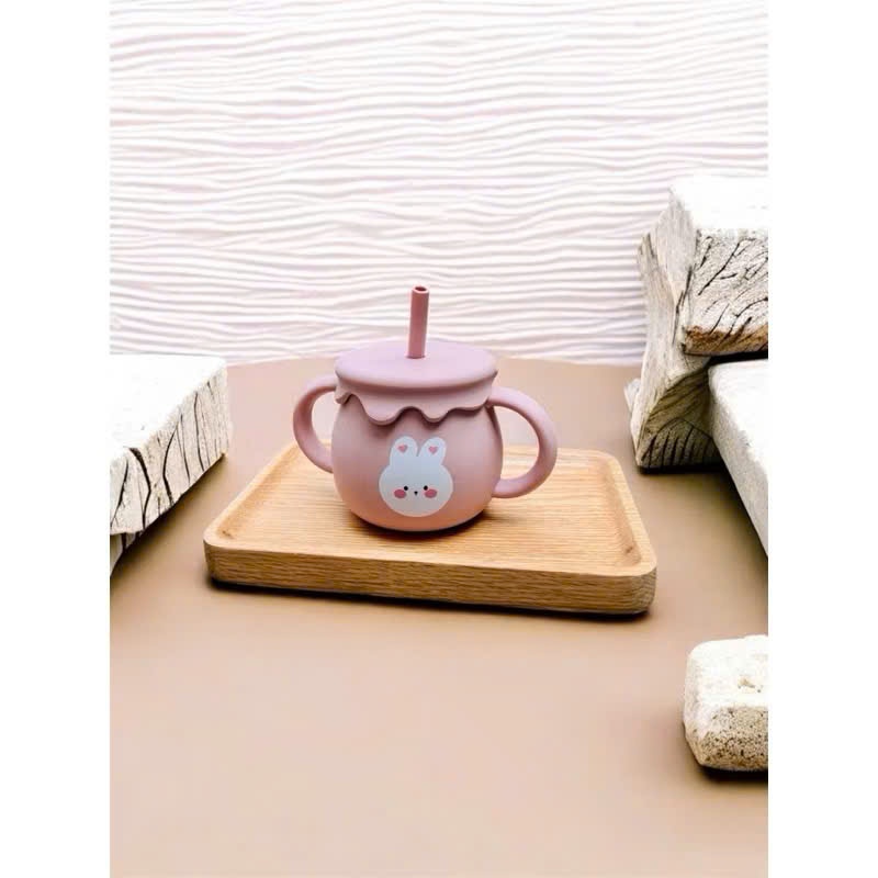 Ảnh Cốc Tập Uống, Tập Hút Silicon Thực Phẩm 3 Giai đoạn KidsWorld Tặng Kèm Nắp Cho Bé 4