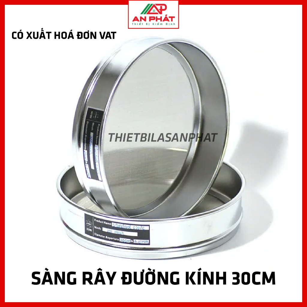 Sàng rây thí nghiệm, Sàng đá tiêu chuẩn Inox không gỉ Đk300mm: 70mm ...