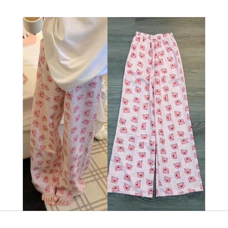Sét bộ quần heo Hồng + mix áo croptop trơn tăm lạnh