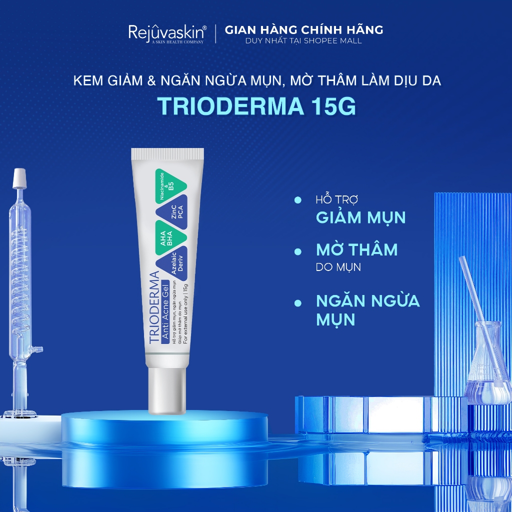 Ảnh Gel giảm mụn Trioderma tuýp 15g 1