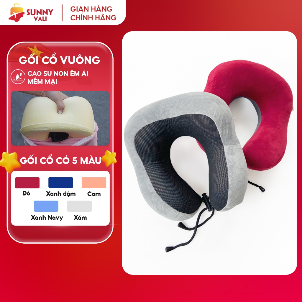 Ảnh Gối cổ cao su non dáng vuông SUNNY GC01 đi du lịch, văn phòng 1