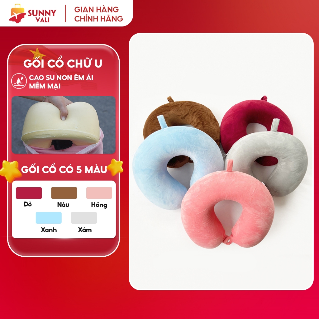 Ảnh Gối cổ chữ U - GC03 SUNNY cao su non trơn đi du lịch, văn phòng 1