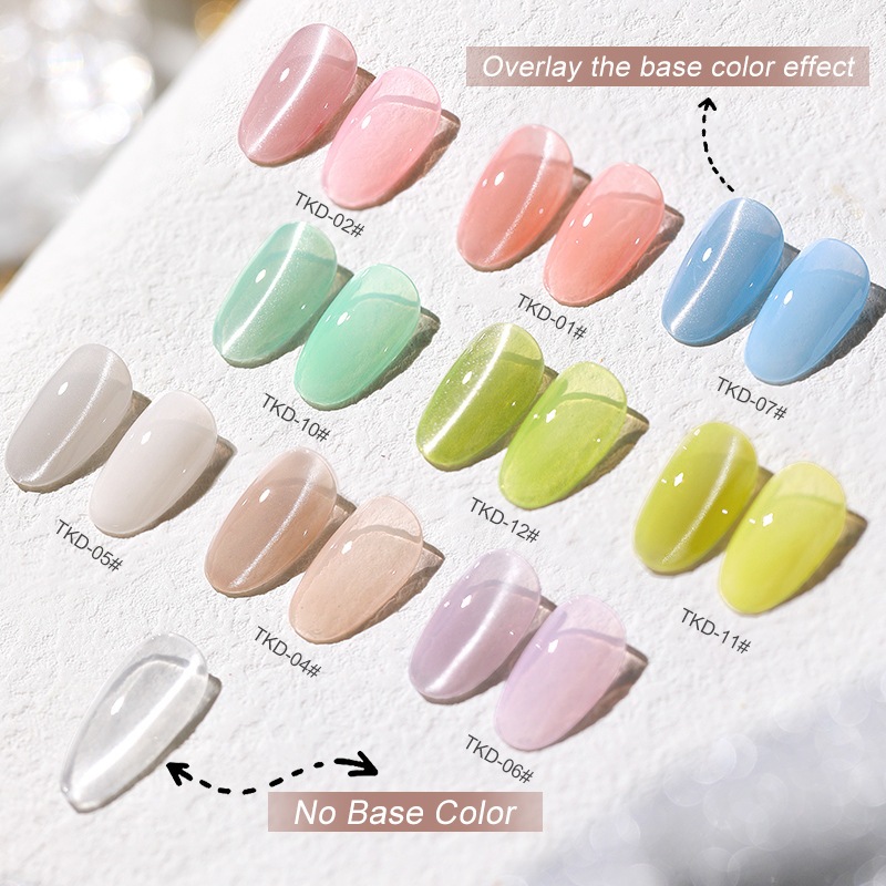 Sơn gel Mắt mèo ánh bạc không làm thay đồi màu nền (JSM B)