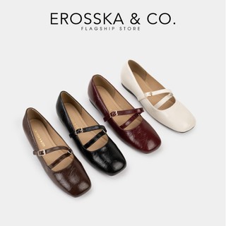 Erosska - FORM TO LÙI SIZE Giày búp bê nữ kiểu giày ballet core đế độn cao 2cm màu nâu - EL071