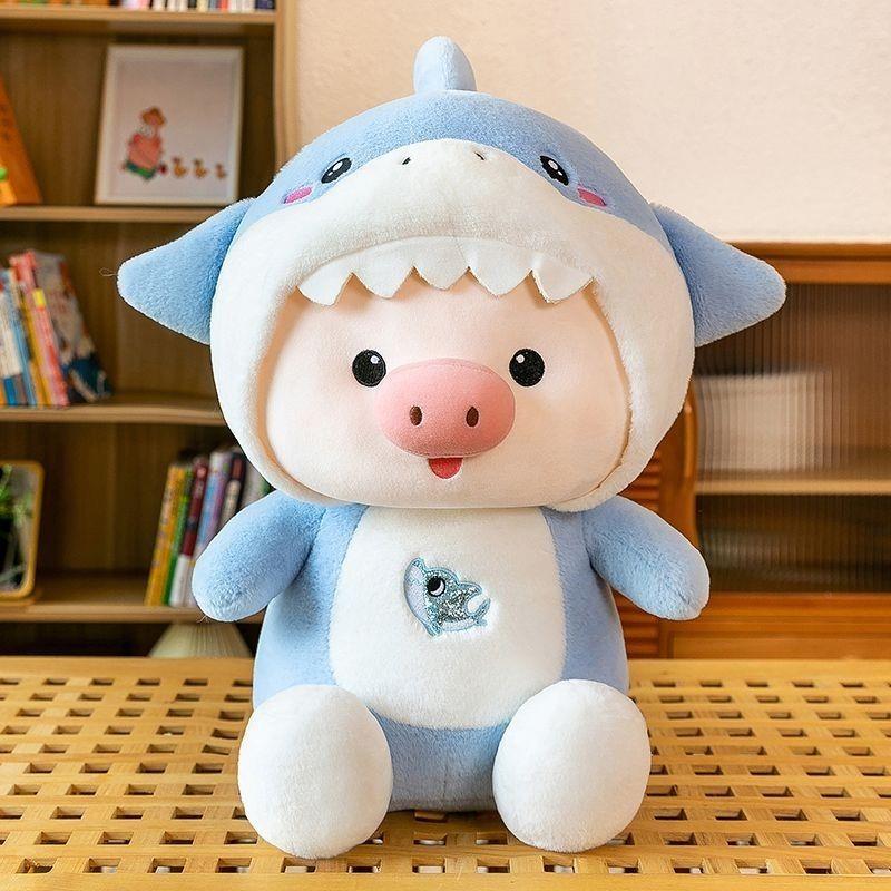 Gấu bông cosplay cá mập hello kitty,capybara,kuromi,loppy dễ thương làm quà tặng cho bé