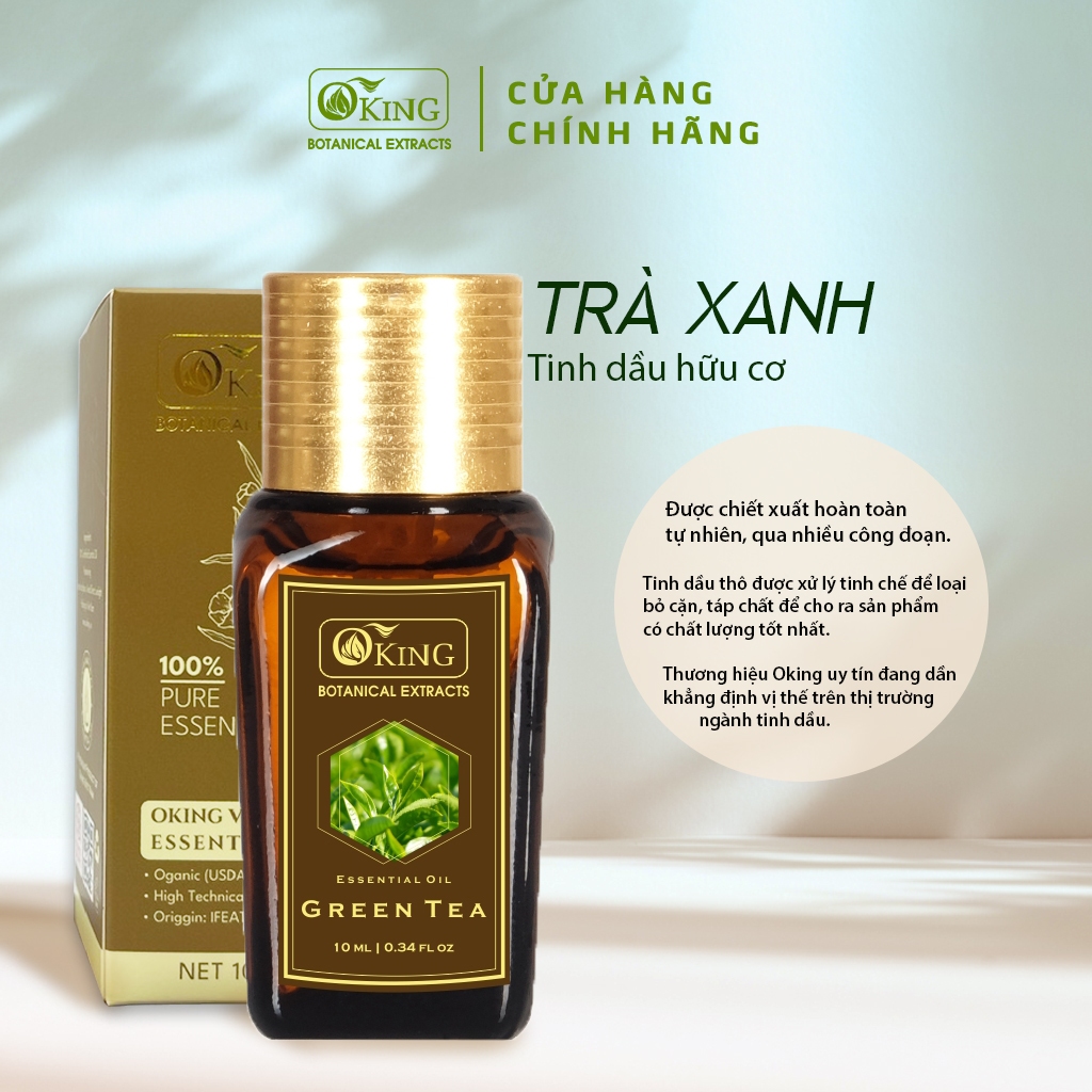 Tinh dầu Trà xanh nguyên chất 10ml giúp làm thơm phòng thư giãn dễ chịu | Oking Việt Nam