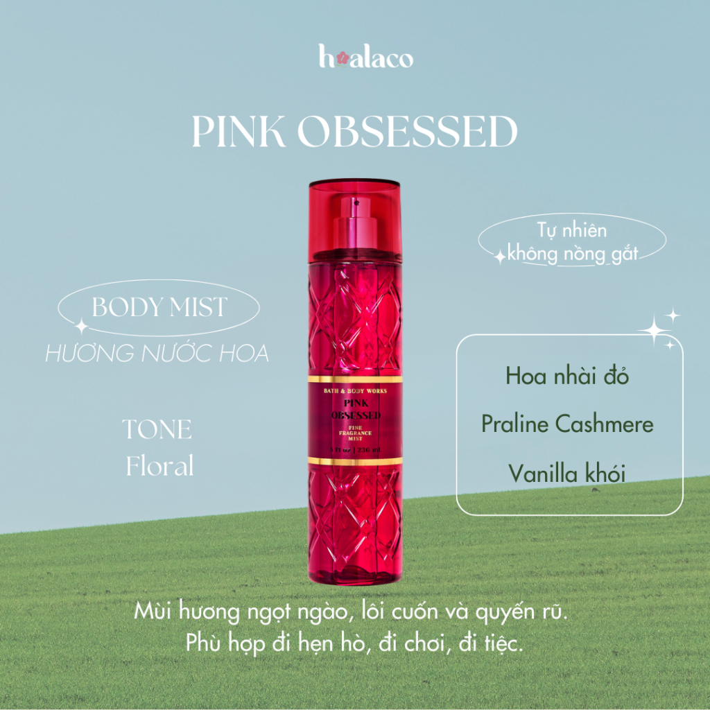 XỊT THƠM TOÀN THÂN PINK OBSESSED BODY MIST Bath Body Works