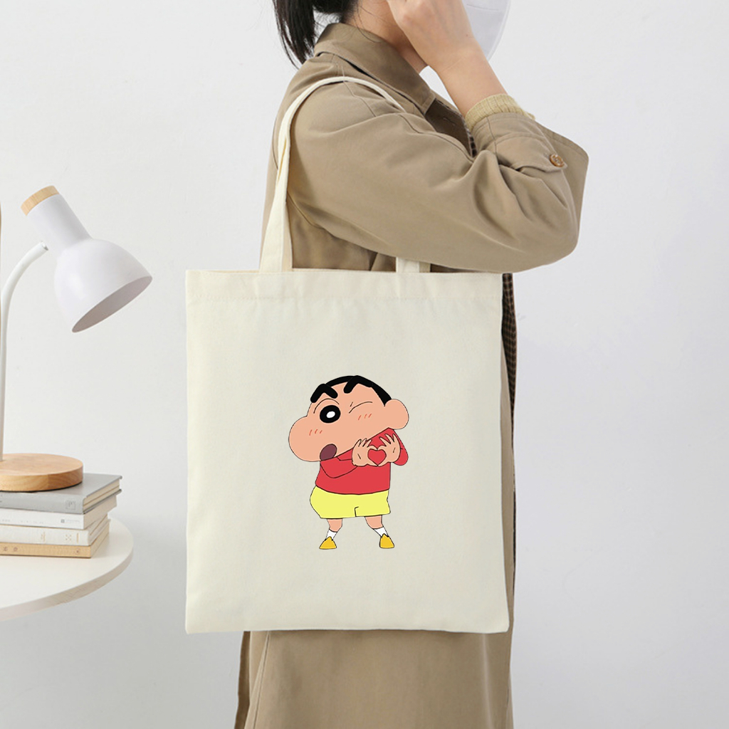 Túi vải Canvas HÀNG XINH GIÁ RẺ Túi Tote vải canvas,họa tiết hình SHIN CẬU BÉ BÚT CHÌ dễ thương phù hợp đi làm, đi chơi