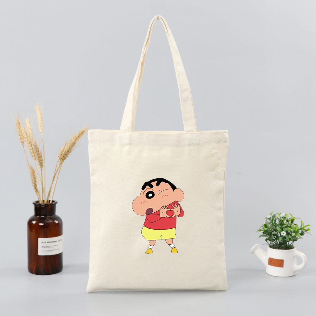 Túi vải Canvas HÀNG XINH GIÁ RẺ Túi Tote vải canvas,họa tiết hình SHIN CẬU BÉ BÚT CHÌ dễ thương phù hợp đi làm, đi chơi