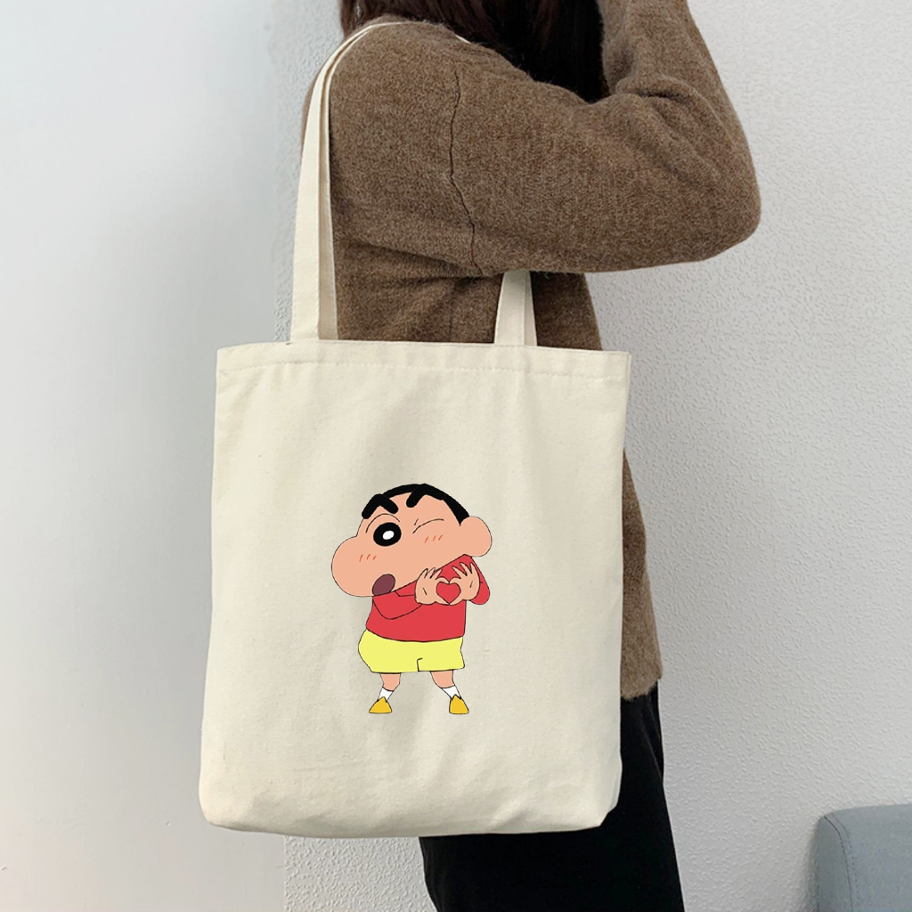 Túi vải Canvas HÀNG XINH GIÁ RẺ Túi Tote vải canvas,họa tiết hình SHIN CẬU BÉ BÚT CHÌ dễ thương phù hợp đi làm, đi chơi