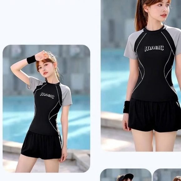 Ảnh Bikini LUHAZO đi biển đồ bơi nữ 2 mảnh chi tiết quần đùi áo cộc có đệm ngực basic phong cách hiện đại 3006 D4T1 2