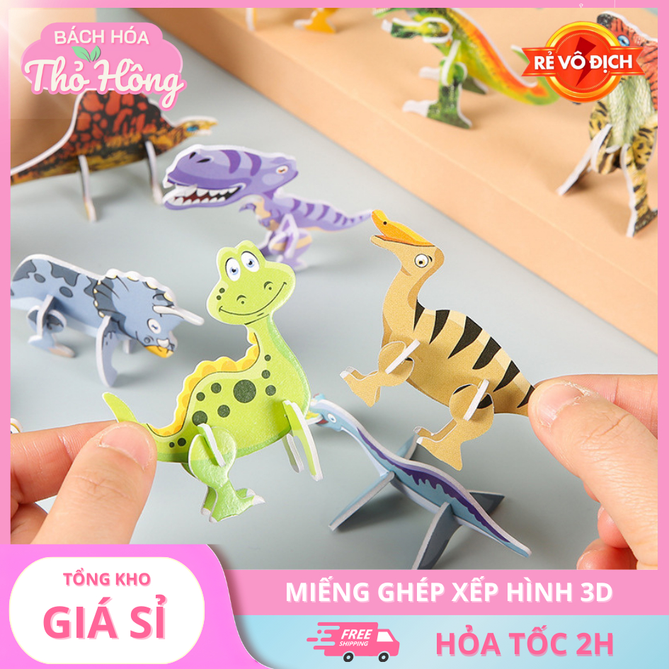 🧩 [SỈ 550Đ] COMBO 10 MIẾNG GHÉP XẾP HÌNH 3D – ĐỒ CHƠI SÁNG TẠO CHO BÉ 🎯