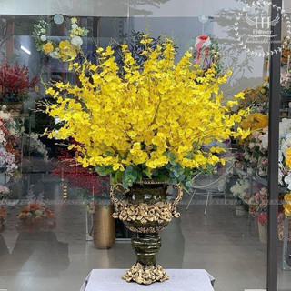 Cành vũ nữ vàng  8 nhánh hàng loại 2 105cm hoa nhân tạo #hoa_trang_trí #vũ_nữ_vàng