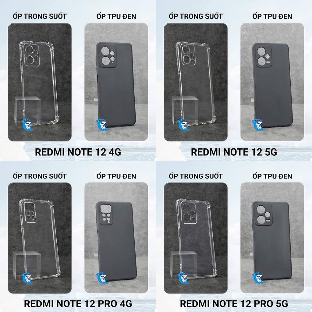 Ốp lưng Redmi note 12, note 12 pro 4G/5G dẻo trong suốt silicon cao cấp chống sốc va đập bảo vệ cam