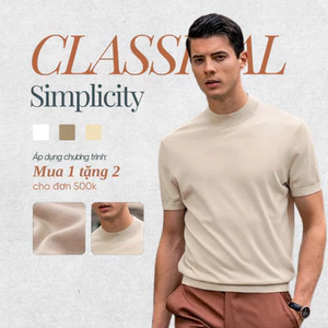 Áo thun nam cổ tròn Simplicity Camio bo chun, vải cotton thấm hút mồ hôi thượng lưu CMO08