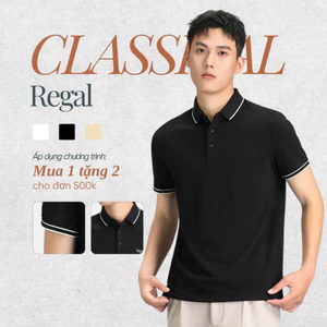 Áo Polo nam cao cấp Regal CAMIO vải cá sấu cotton, chống nhăn, viền cổ, ống tay CMO03
