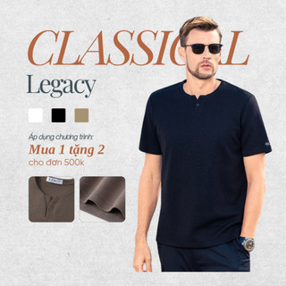 [OUTLET]  Áo thun cổ V Legacy Camio nam phong cách Hàn Quốc, vải cotton, form đẹp CMO01