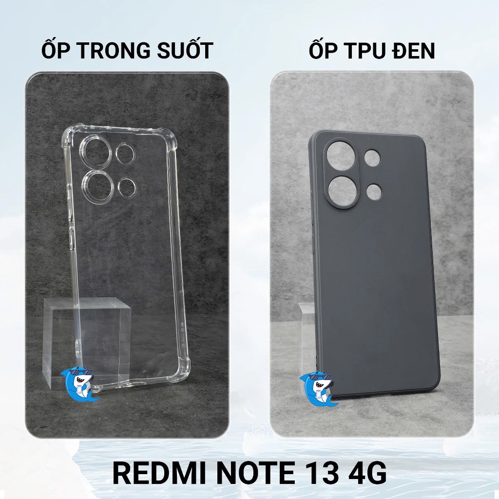 Ốp lưng Redmi Note 13 Pro / Note 13 4G 5G silicon trong suốt dẻo cao cấp chống sốc bảo vệ cam đt