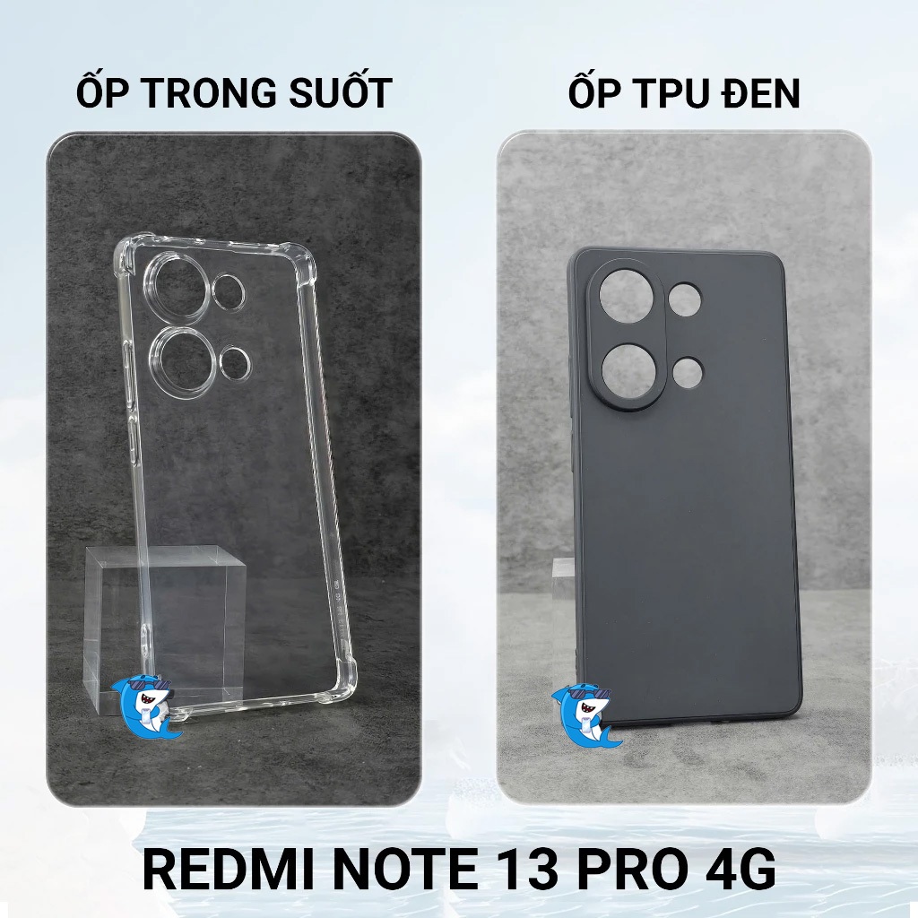 Ốp lưng Redmi Note 13 Pro / Note 13 4G 5G silicon trong suốt dẻo cao cấp chống sốc bảo vệ cam đt