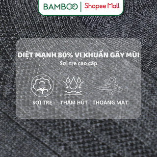 Tất Đen Nam Nữ Sợi Tre BAMBOO Cổ Thấp Mềm Mại Kháng Khuẩn Thấm Hút Tốt Co Giãn 4 Chiều Thoáng Mát
