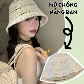 Mũ Chống Nắng Đan Tay Phong Cách Vintage Hàn Quốc Đi Biển Đi Chơi Thời Trang Thanh Lịch Life Plus - MCN02