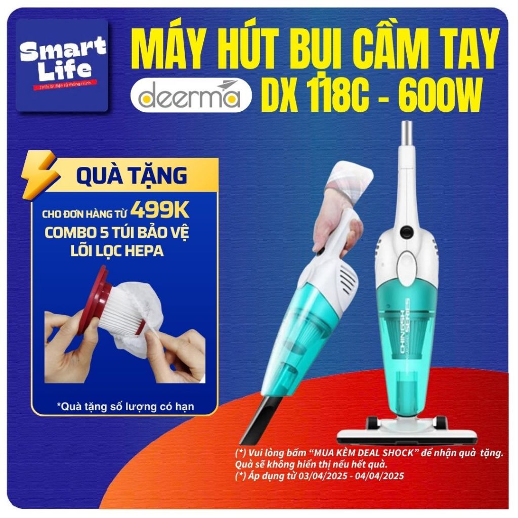 Máy hút bụi cầm tay Deerma DX118C 600W