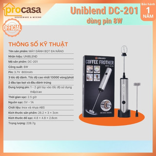Máy đánh - tạo bọt cà phê dùng pin Uniblend DC-201 - 8W