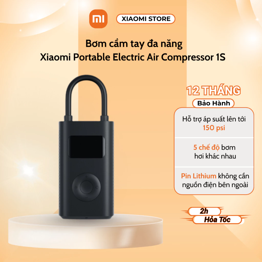 Xiaomi Mijia Portable Electric Air Compressor 1S "Em Máy Bơm Lốp Mini" "Cứu Tinh" Khẩn Cấp