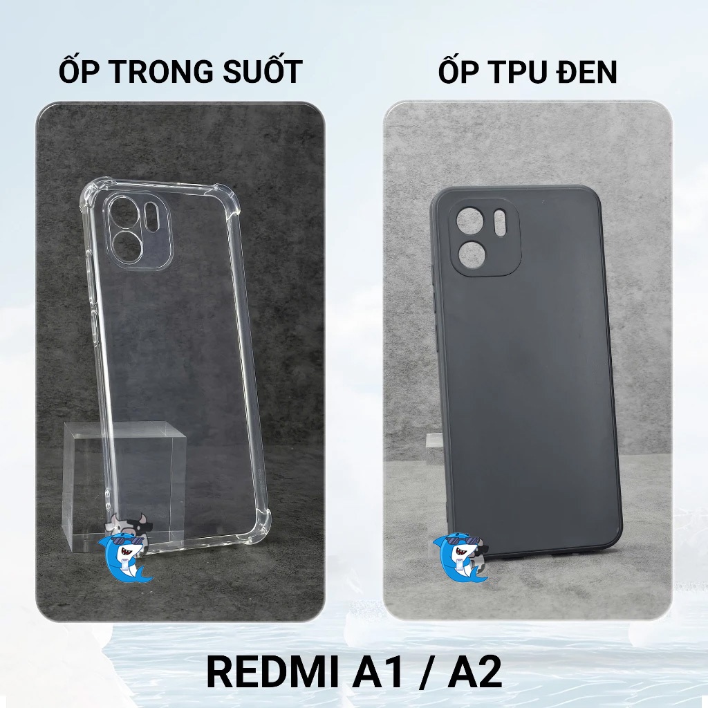Ốp lưng Redmi A1, A1 Plus, A2, A2 Plus nhựa silicon trong suốt dẻo cao cấp chống sốc viền vuông