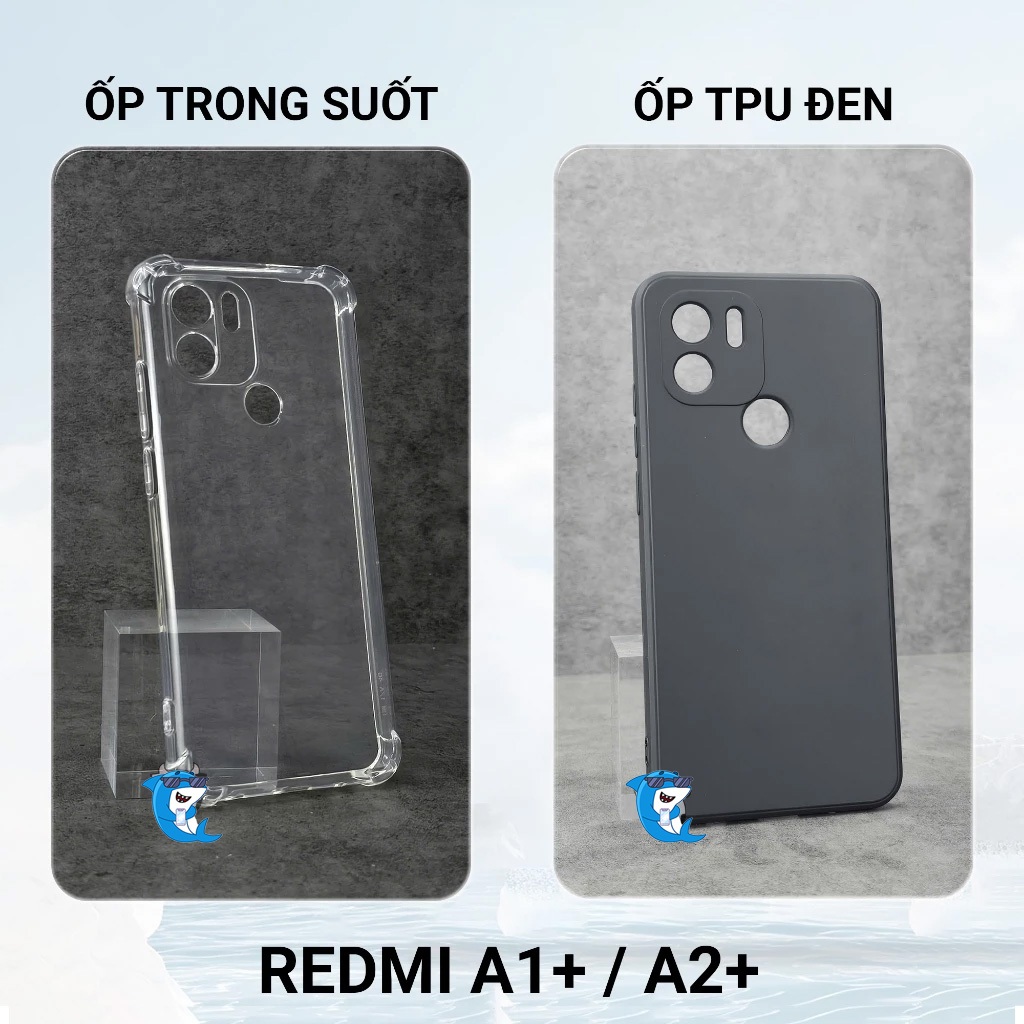Ốp lưng Redmi A1, A1 Plus, A2, A2 Plus nhựa silicon trong suốt dẻo cao cấp chống sốc viền vuông