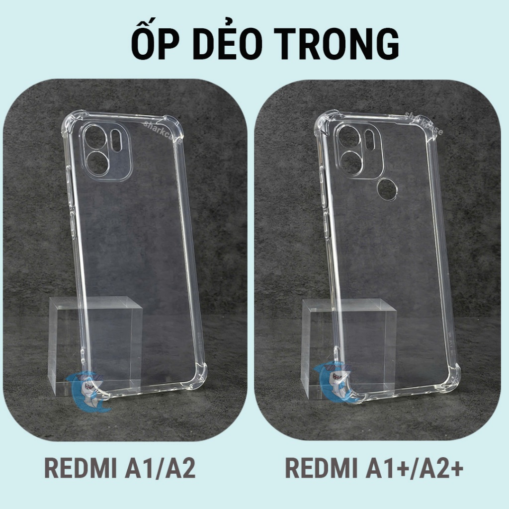 Ốp lưng Redmi A1, A1 Plus, A2, A2 Plus nhựa silicon trong suốt dẻo cao cấp chống sốc viền vuông