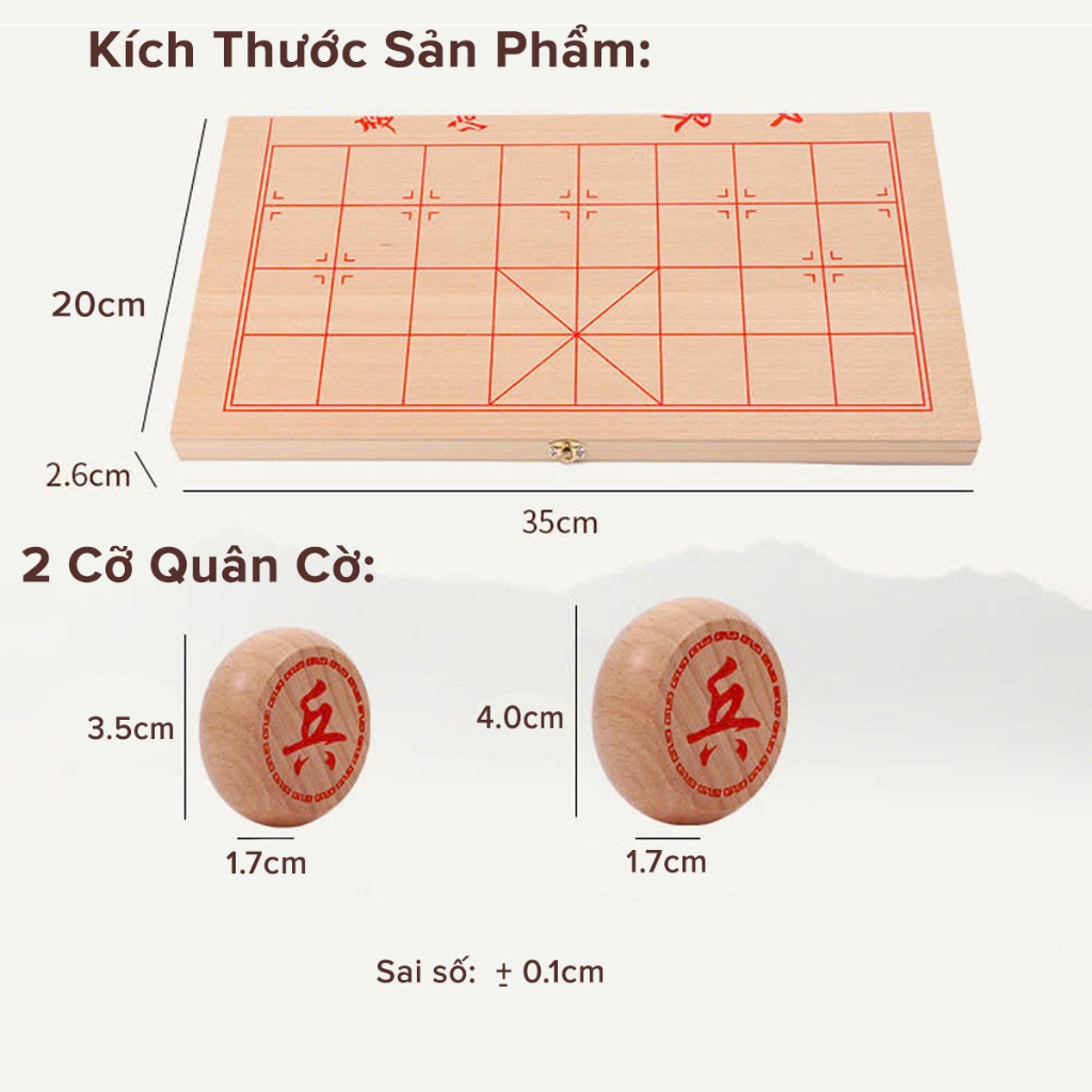 Ảnh Bộ Cờ Tướng Gỗ Bản Lớn 40*35cm Bàn Cờ Tướng Kiêm Hộp Đựng Cờ + Cờ Tướng Nam Châm Nhiều Size Hãng Amalife 4