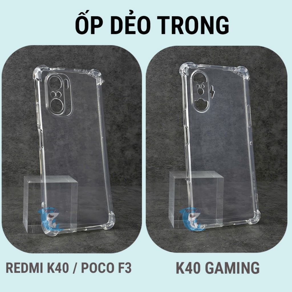 Ốp lưng POCO F3 / Redmi K40 / K40 Gaming / Pro silicon trong suốt dẻo cao cấp chống sốc viền vuông