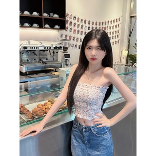 Ruffle Top - áo ống xếp ly freesize by Kraken Drk