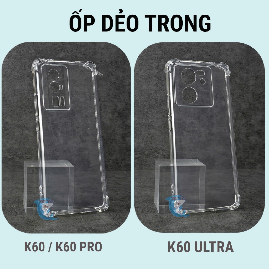 Ốp lưng Redmi K60 Pro, Ultra dẻo trong suốt silicon cao cấp chống sốc va đập bảo vệ cam sharkcase