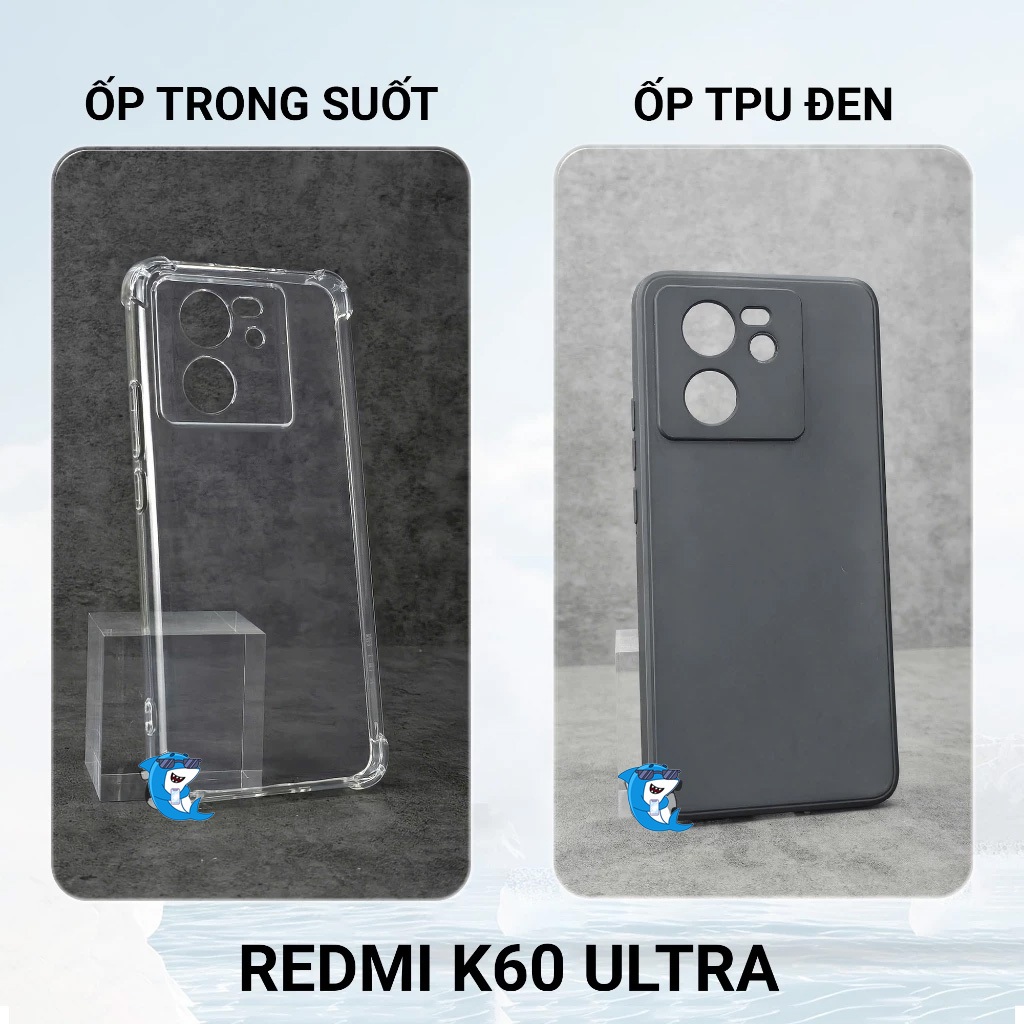 Ốp lưng Redmi K60 Pro, Ultra dẻo trong suốt silicon cao cấp chống sốc va đập bảo vệ cam sharkcase