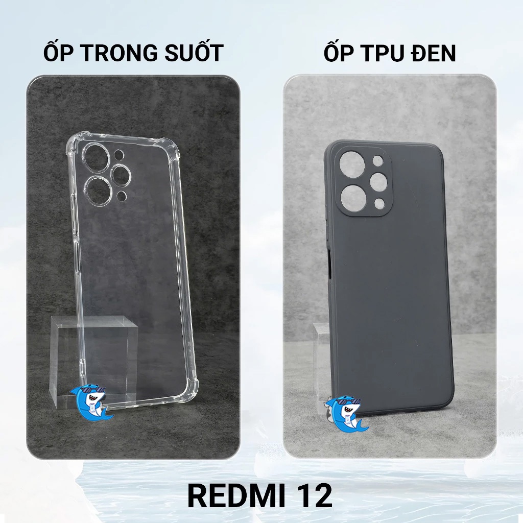 Ốp lưng Redmi 12 bảo vệ cam điện thoại toàn diện cạnh vuông nhựa dẻo tpu bibi glass