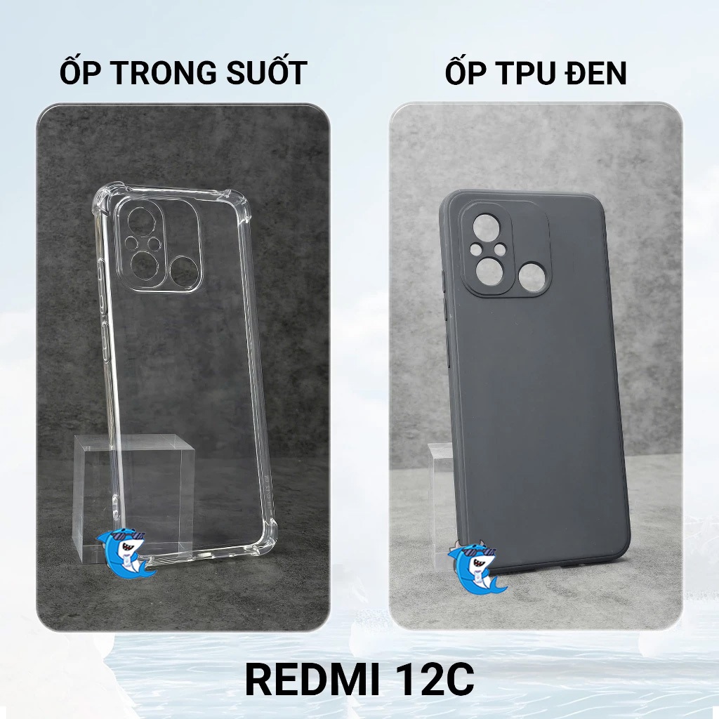 Ốp lưng Redmi 12C silicon trong suốt dẻo cao cấp chống sốc viền vuông bảo vệ cam điện thoại xiaomi